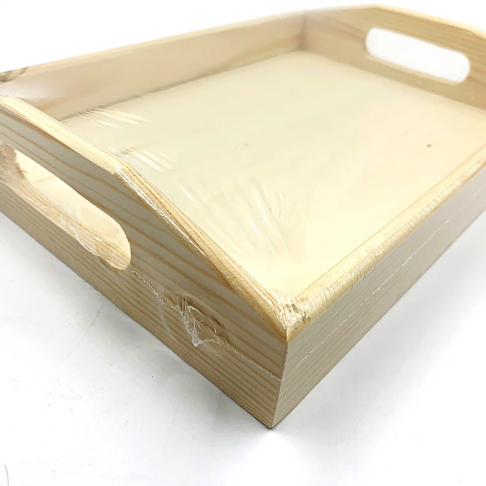 Tavă din lemn – decor de botez, accesoriu pentru tava bebelușului